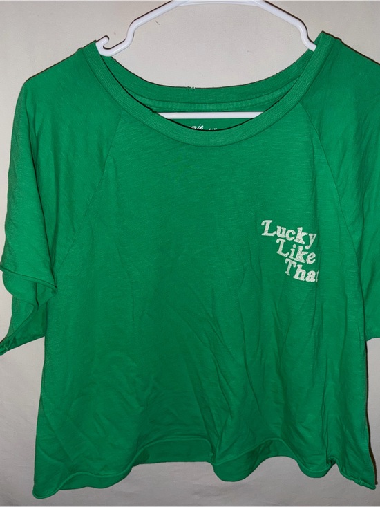 aerie Tops - aerie Green Short Sleeve Tee "Lucky Like That"